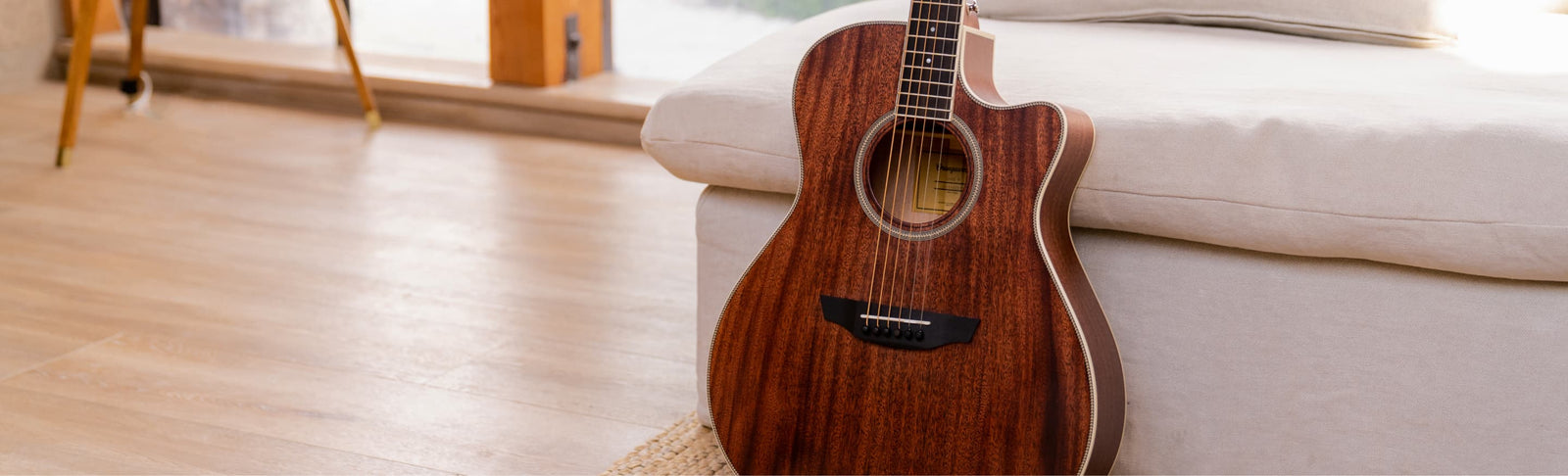 Mahogany cutaway guitar