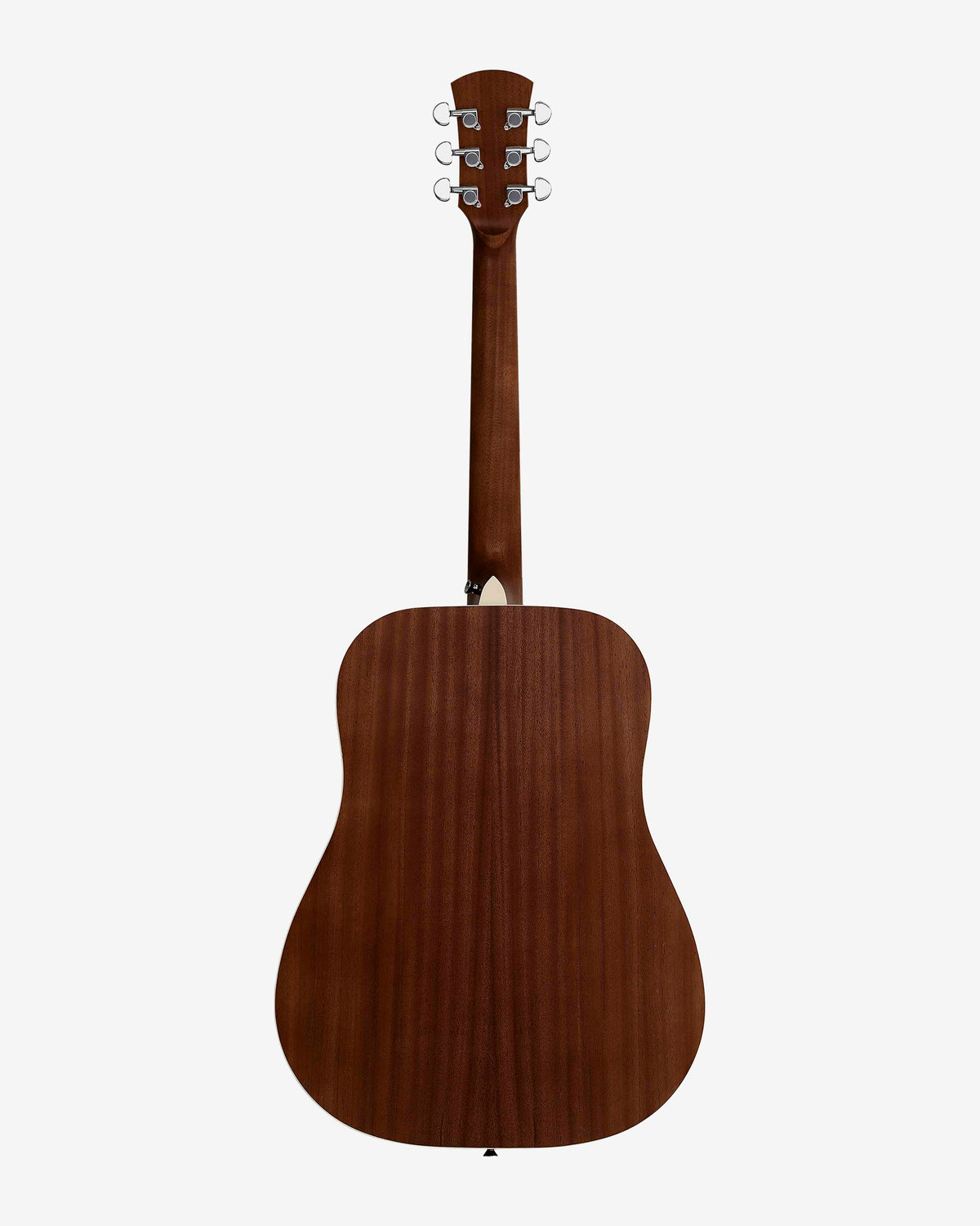 Mahogany back of a dreadnought guitar