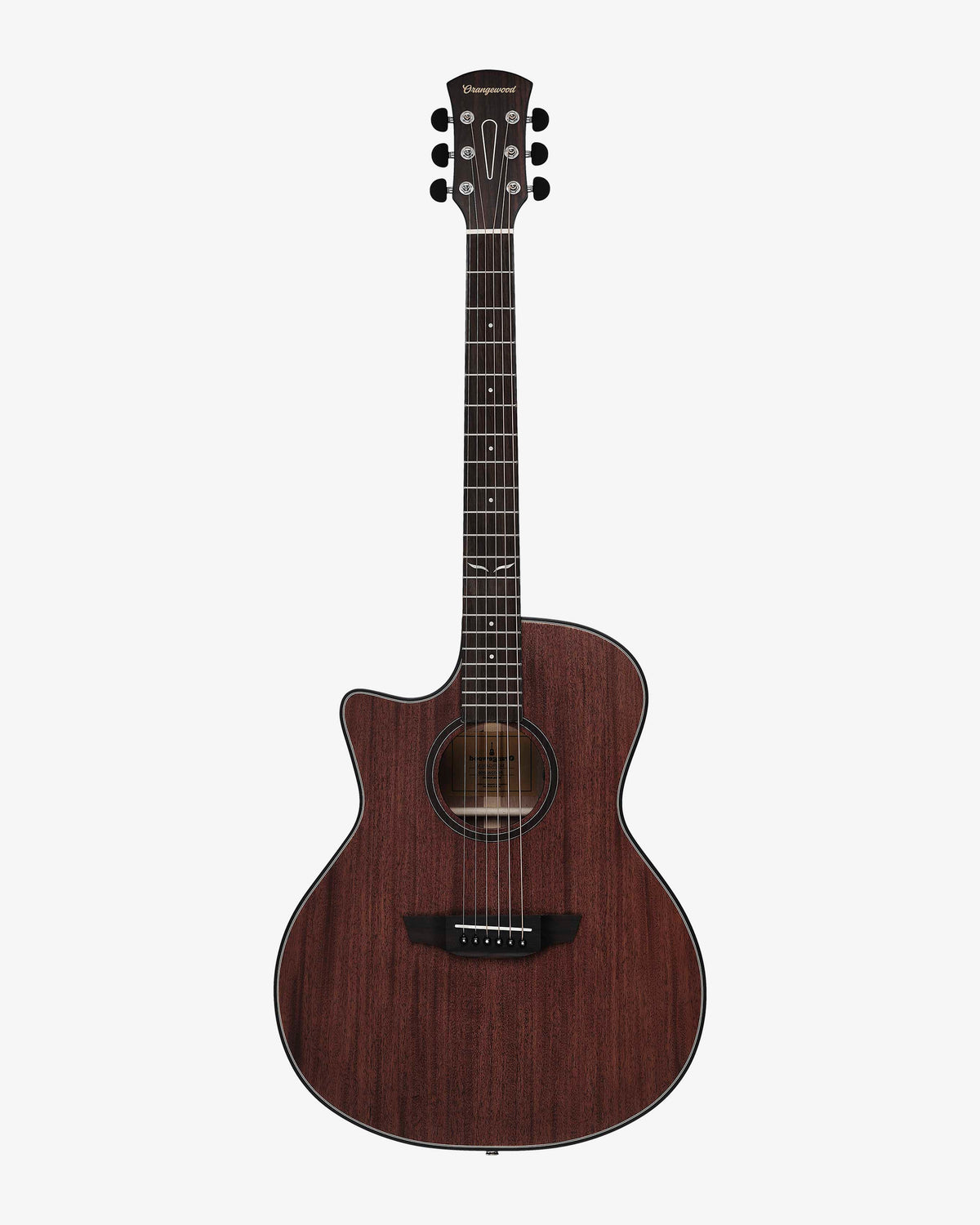 Left-handed mahogany cutaway guitar