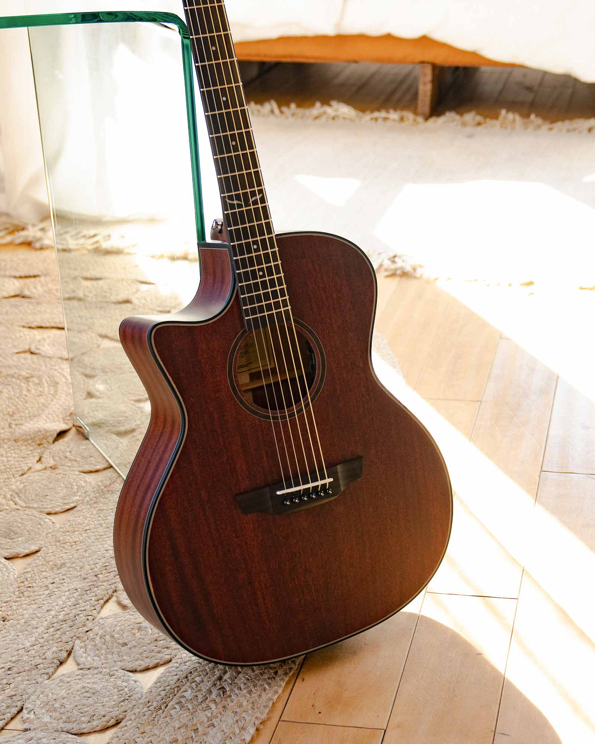 Morgan mahogany left-handed guitar