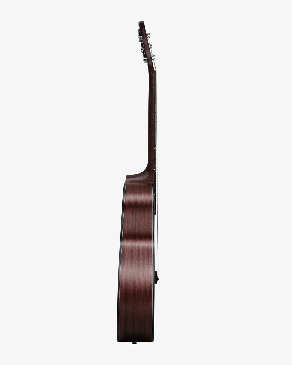 Mahogany side of cutaway guitar