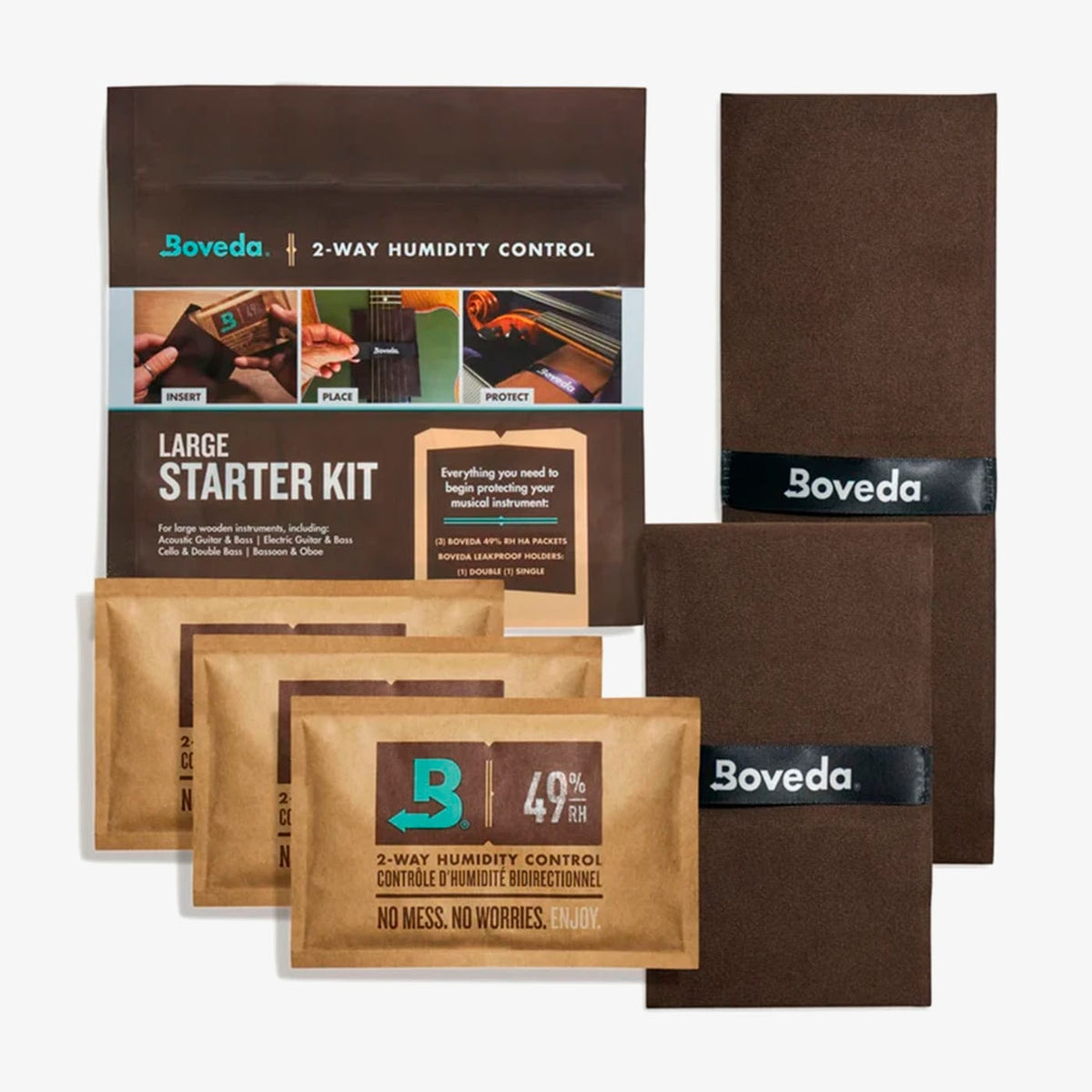 Boveda large humidity control starter kit with 49% humidity packs and holders