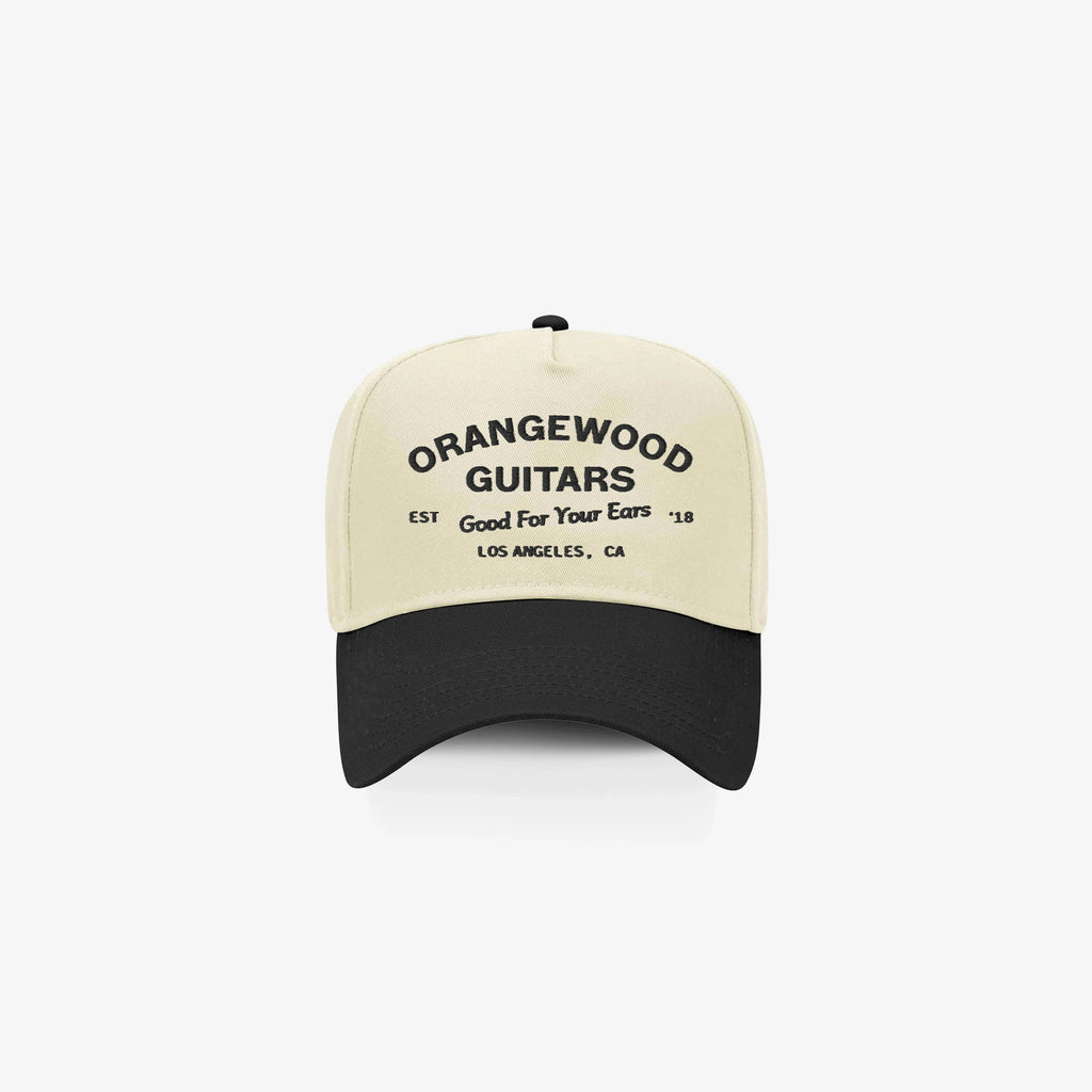 White Good for Your Ears 5-panel cap, front view