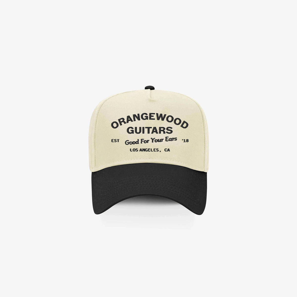 White Good for Your Ears 5-panel cap, front view