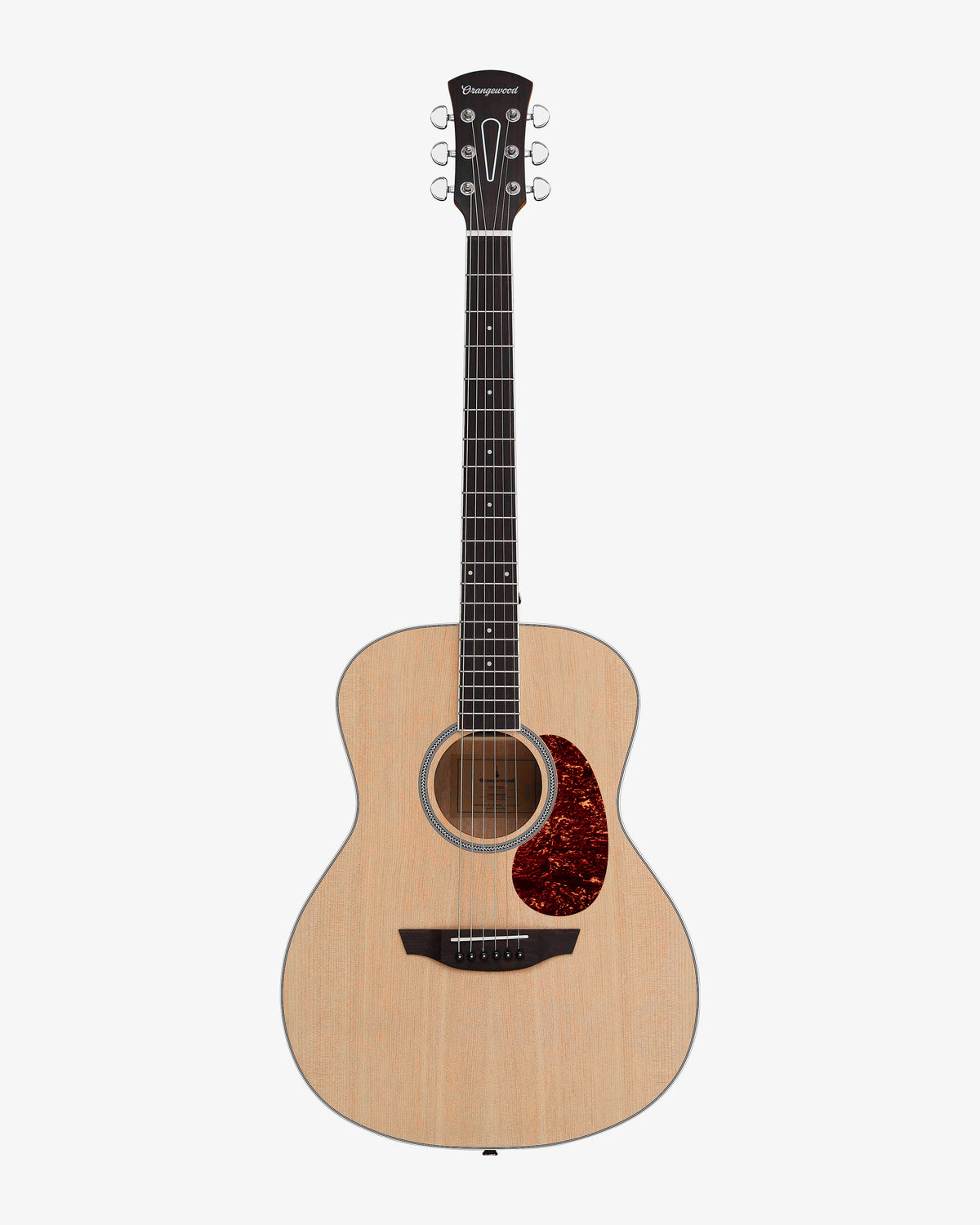 Spruce grand concert acoustic guitar with silver hardware and a pickguard