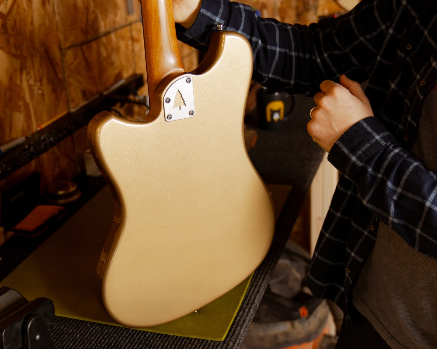 Del Sol Baritone backplate with treetone logo