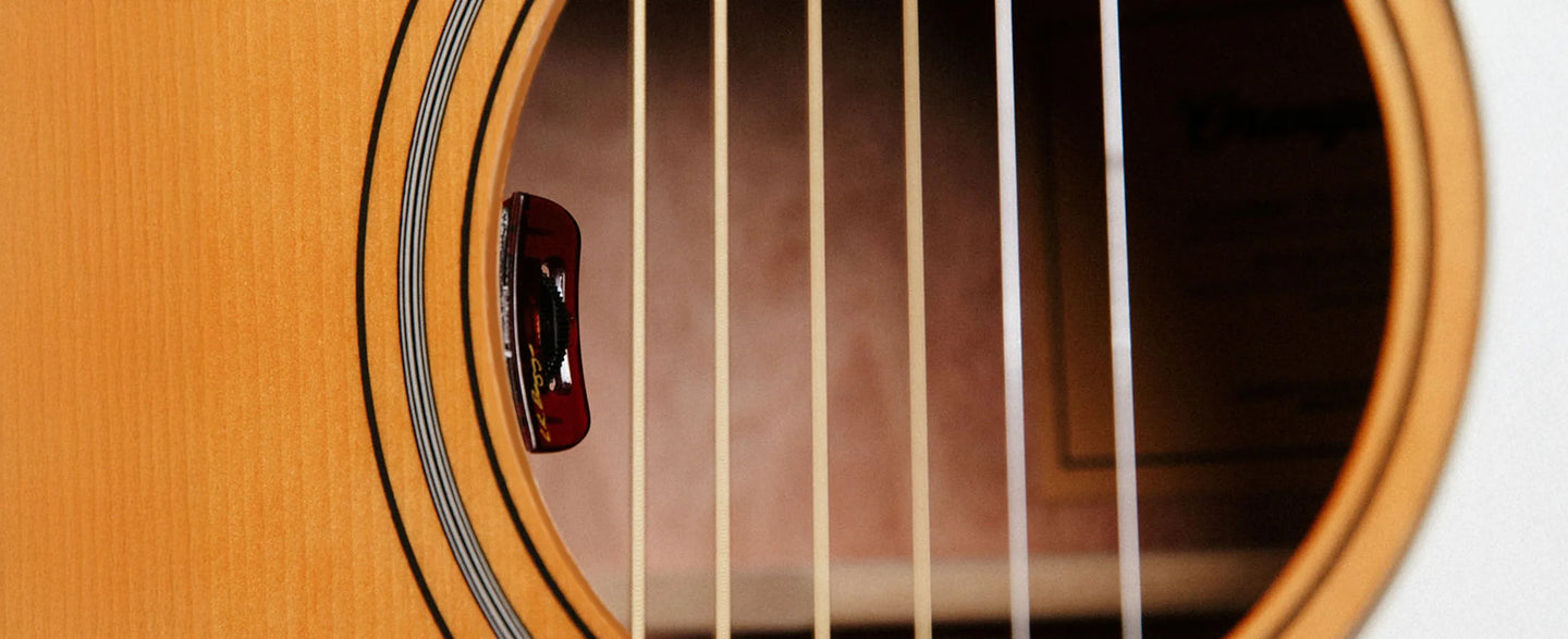 a close up of a guitar