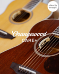 Orangewood Care+ with yearly setups: close-up of two acoustic-electric guitars